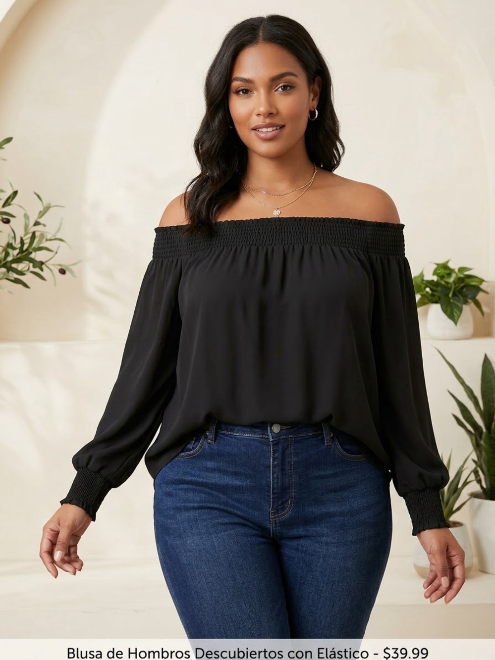 Express Black Smocked Women's Top